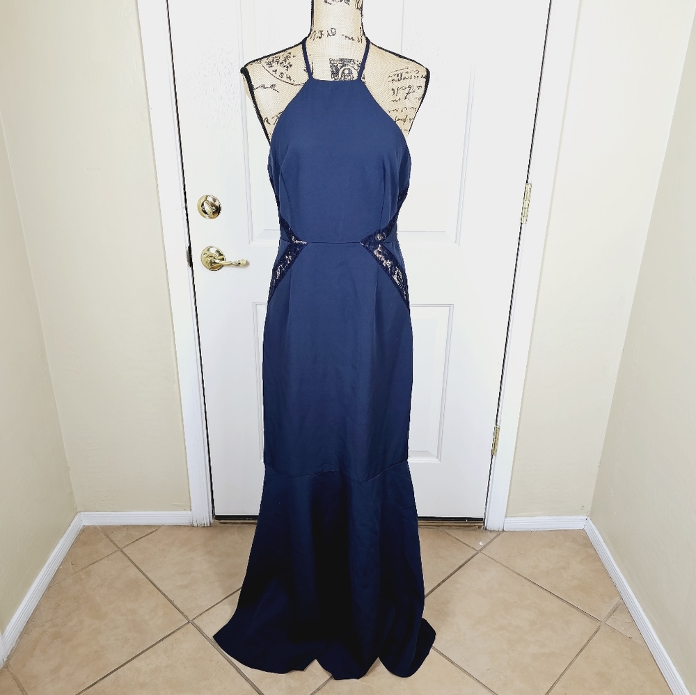 Lulus Women’s  Giavanna  Lace Trim Mermaid Maxi Dress